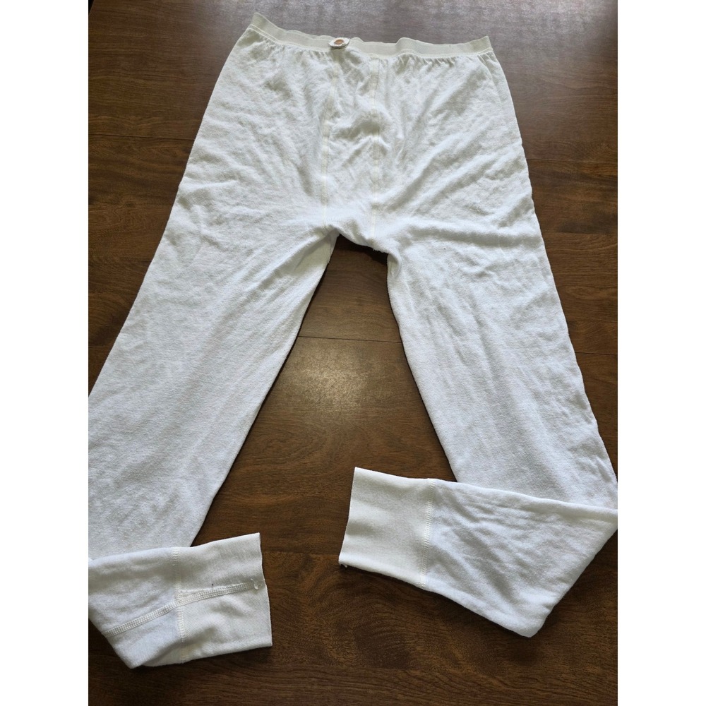 Vintage Medallion Mens XL White Thermal Long Johns Underwear Made in USA  Layer